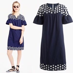 J. Crew Bell Sleeve Dot Dress 6T Tall